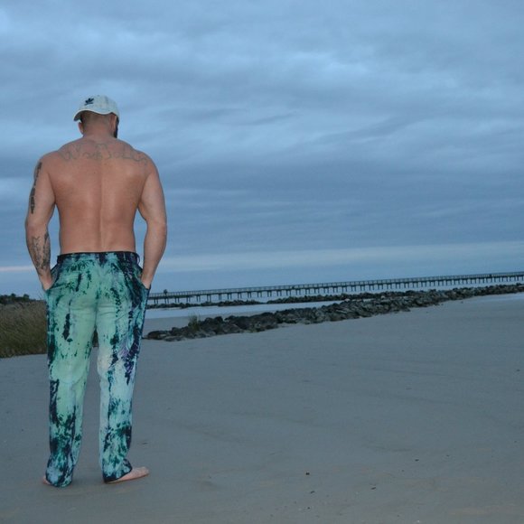 Tommy Bahama Other - Men's silk Tommy Bahama dress pants navy black green 32 30 med large tie dyed